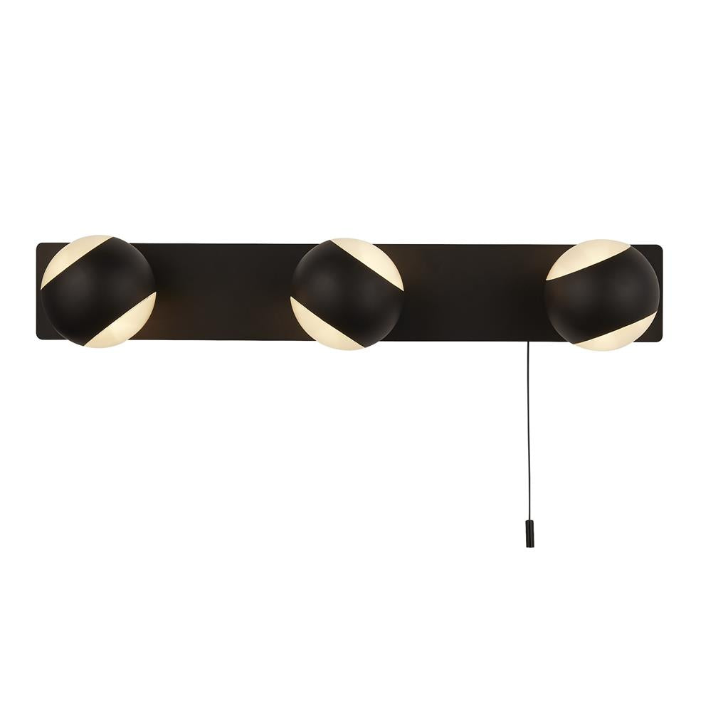 Searchlight Flare 3Lt Bathroom Wall Light 83201-3Bk