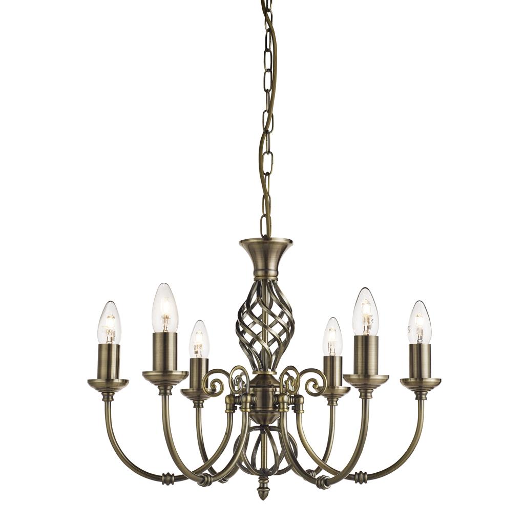 Searchlight Zanzibar 6Lt Antique Brass Ftg 8396-6