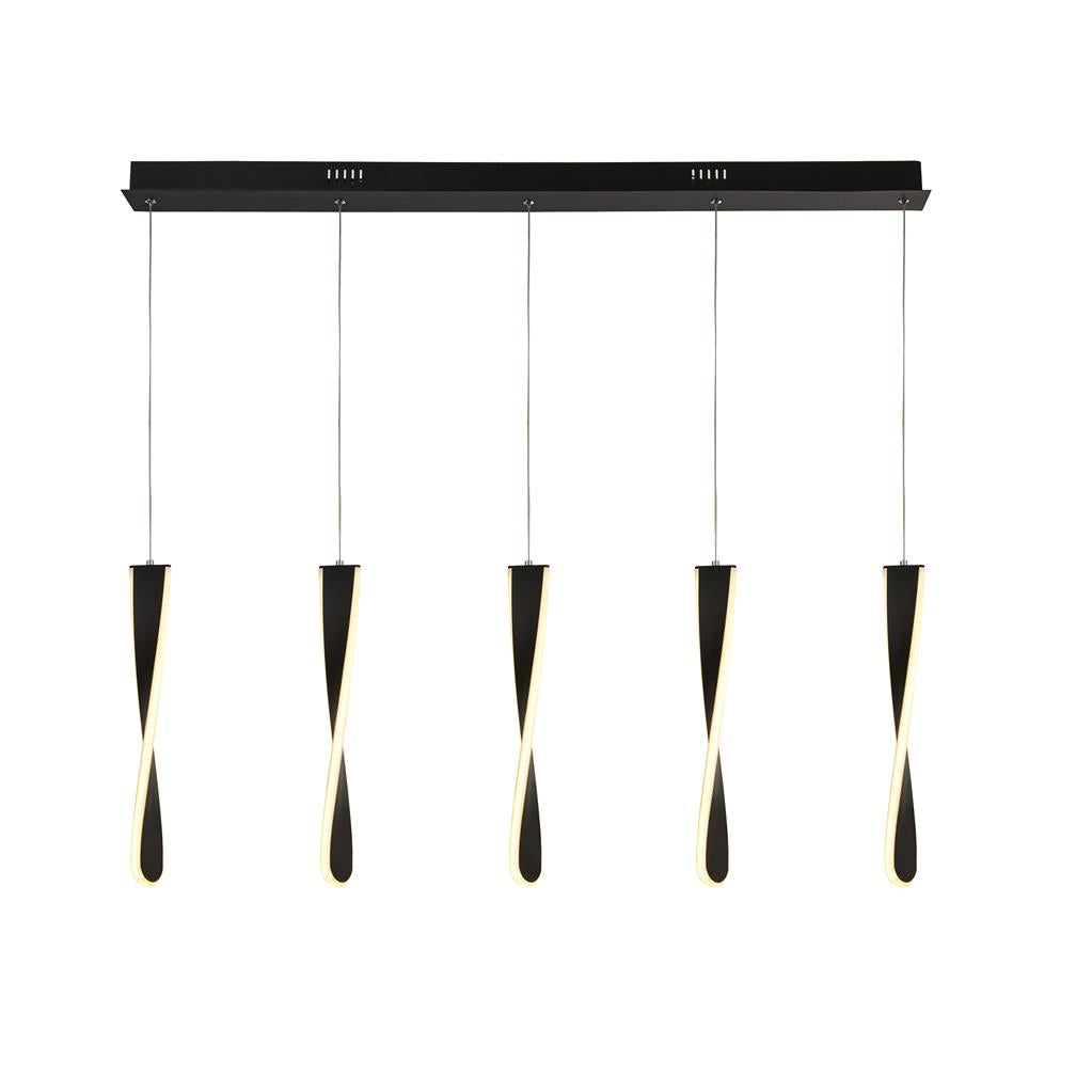 Searchlight Paddle Led 5Lt Bar Pendant - Black 8675-5Bk