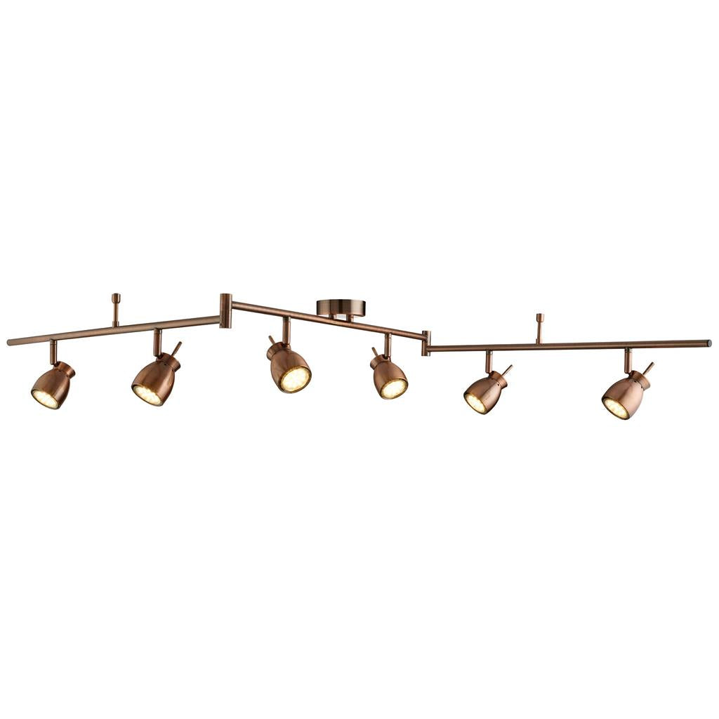 Searchlight Jupiter 6Lt Antique Copper Split Bar 8816Cu