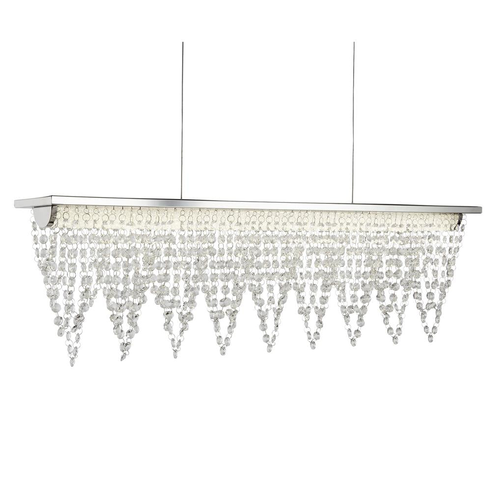 Searchlight Drape (Dim) Led Ceiling Bar (65Cm Length), Chrome, Crystal Waterfa 8857Cc