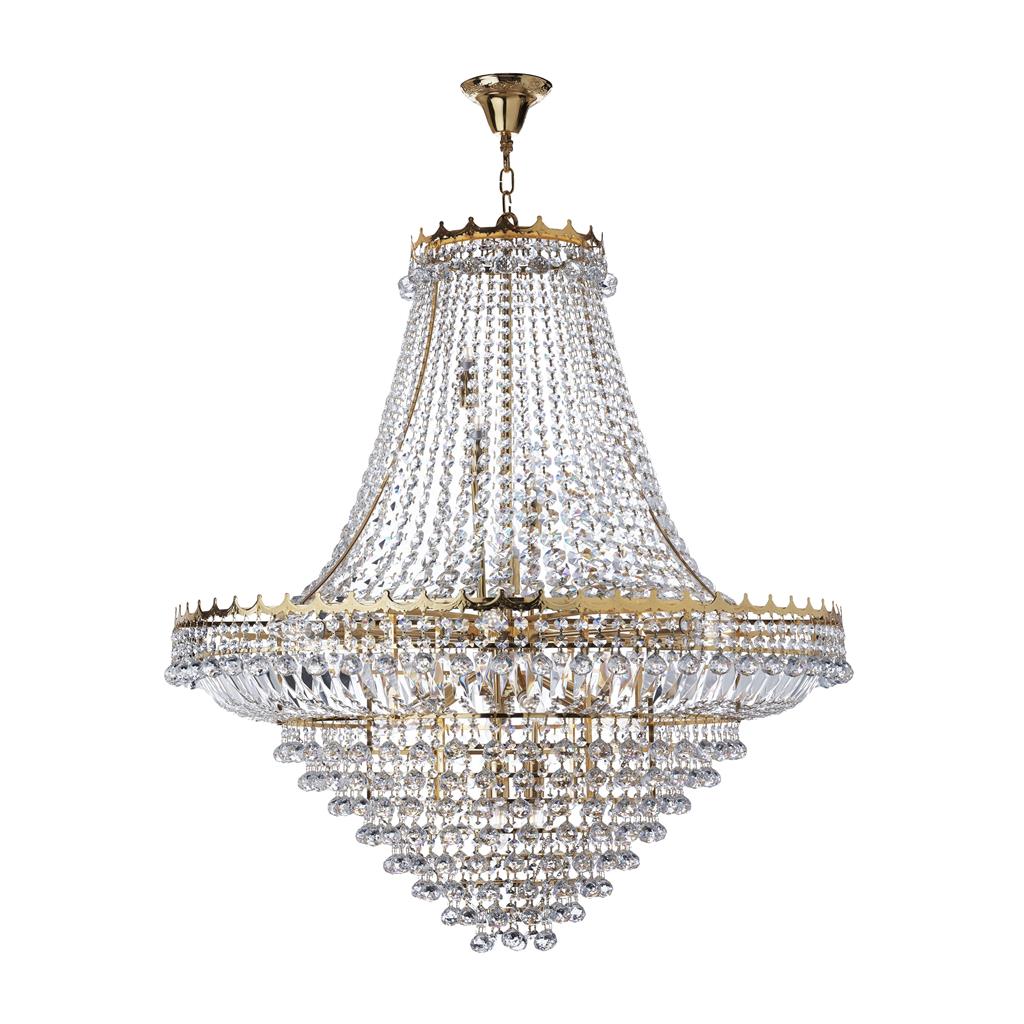 Searchlight Versailles - 19Lt (Dia 102Cm) Clear Crystal Chandelier, Gold Frame 9112-102Go