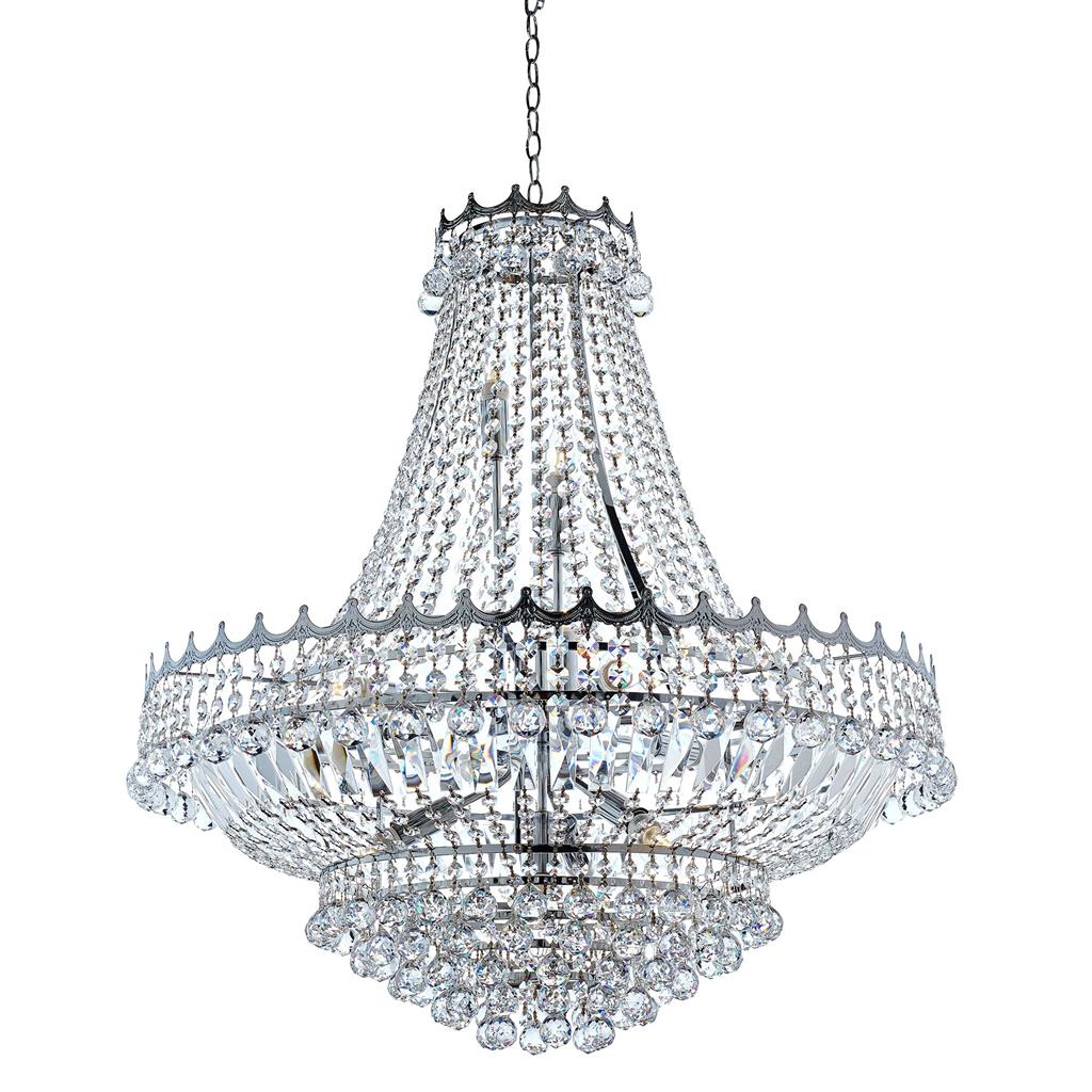 Searchlight Versailles - 13Lt (Dia 82Cm) Clear Crystal Chandelier, Chrome Frame 9112-82Cc