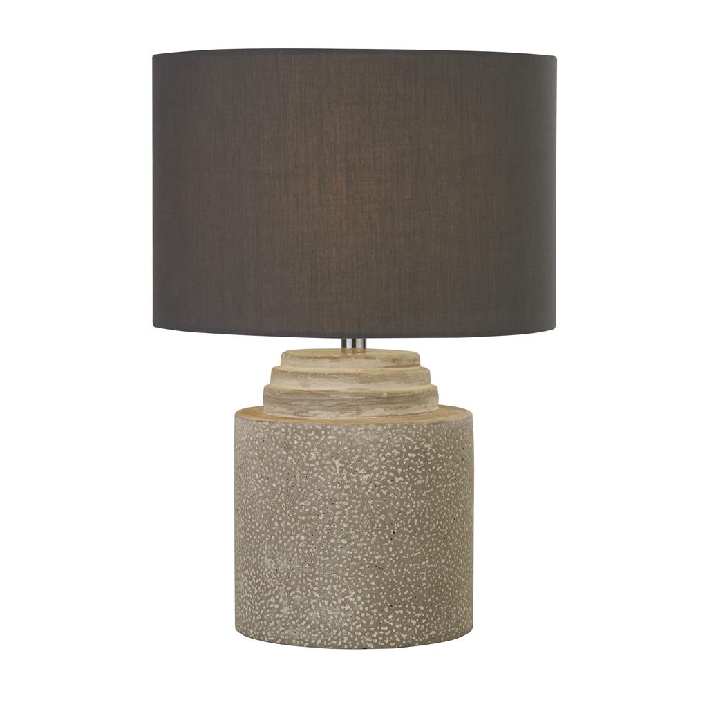 Searchlight Zara Grey Cement Table Lamp With Grey Shade 9260Gy