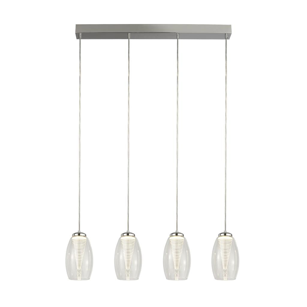 Searchlight Cyclone 4Lt Bar Pendant With Clear Glass 97292-4Cl