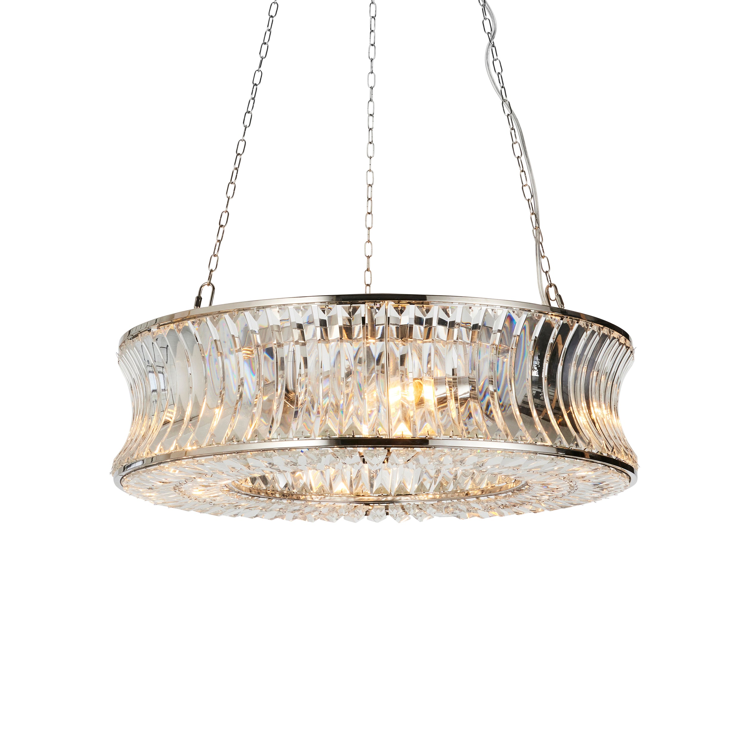 Lightologist Bright nickel plate with crystal and clear glass Single Pendant Light WIN13104528