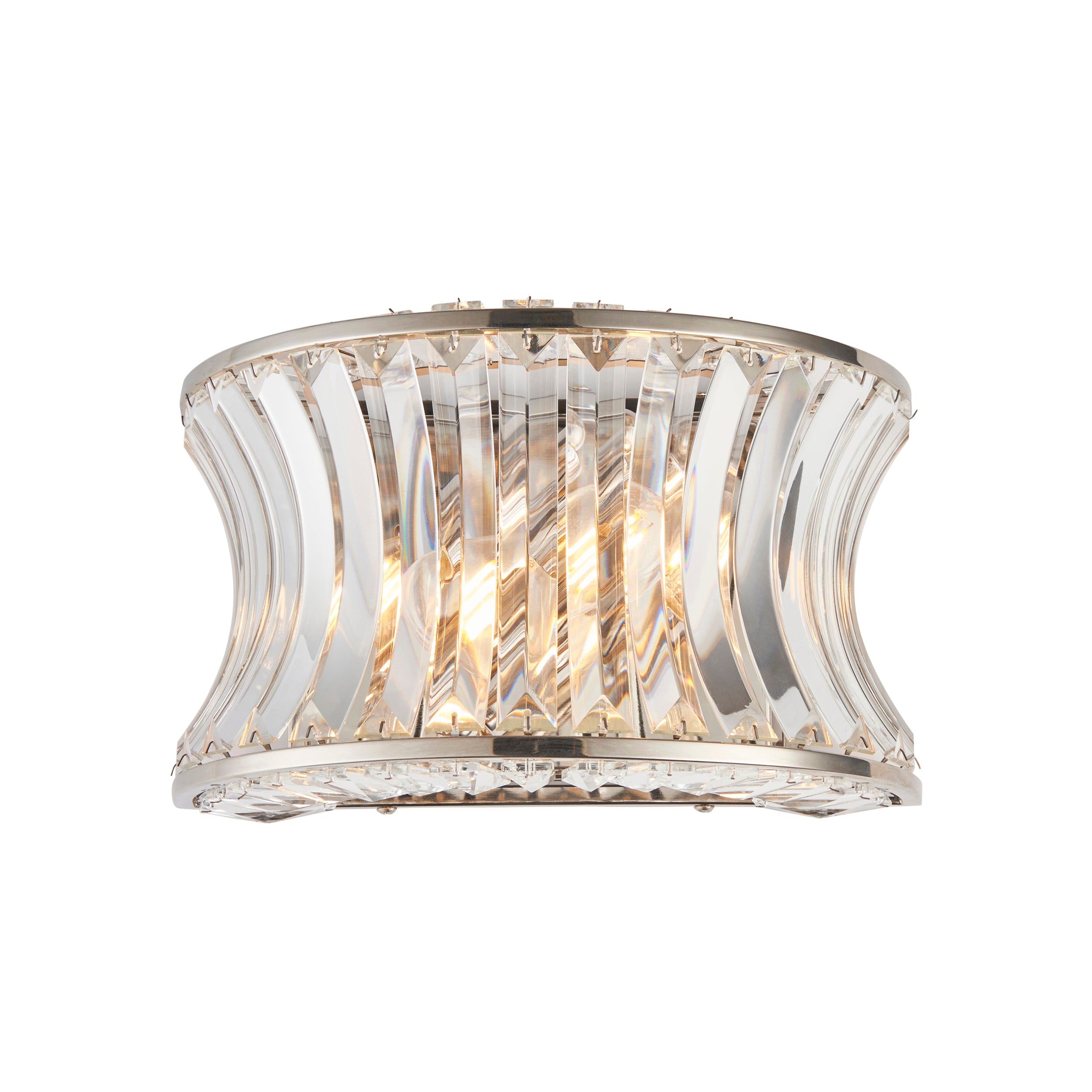 Lightologist Bright nickel plate with crystal and clear glass Glass Wall Light WIN13104529