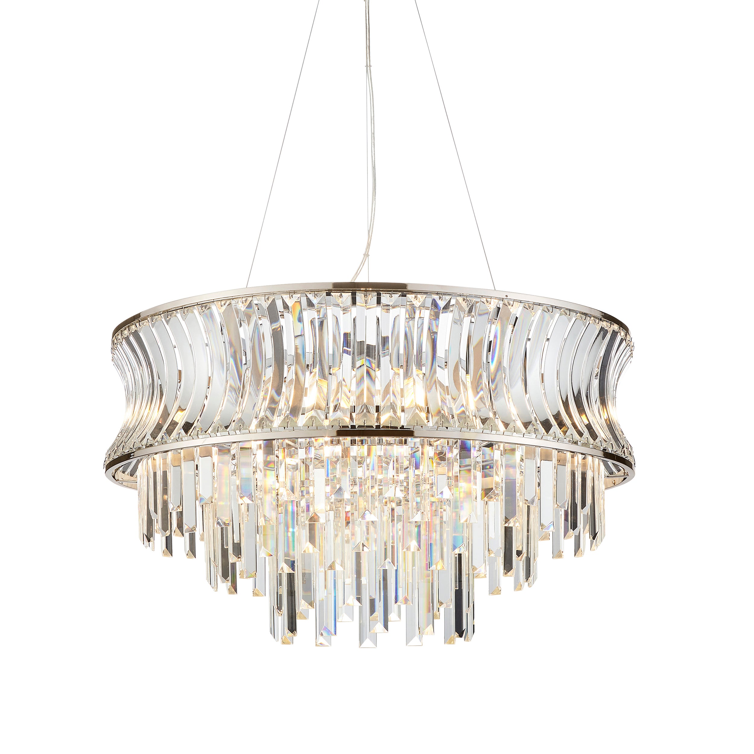 Lightologist Bright nickel plate with crystal and clear glass Single Pendant Light WIN13104530