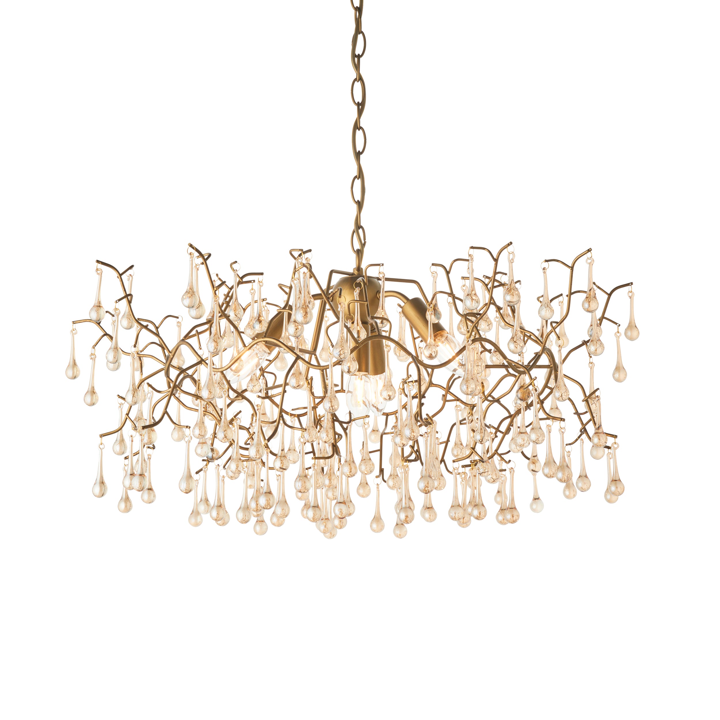 Lightologist Aged gold paint & champagne lustre glass Multi arm lamp Pendant Light WIN1381675