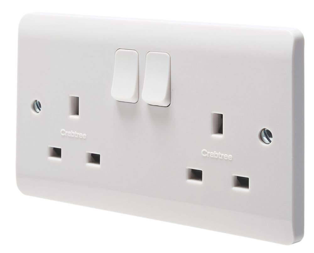Crabtree Instinct 13A 2G Dp Switched Socket Dual Earth Cr1306/D
