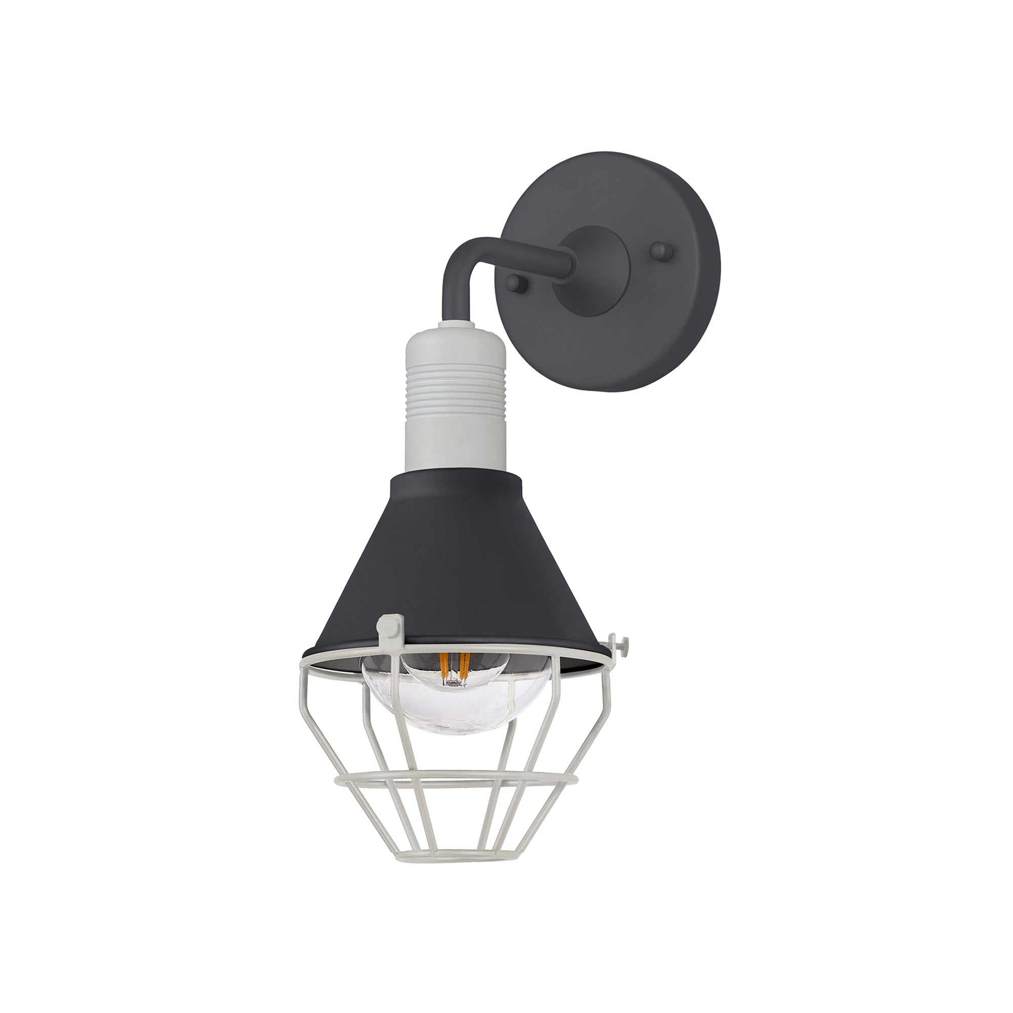 Anika Wall Lamp, 1 Light E27, IP65, Anthracite/Matt White, 2yrs Warranty