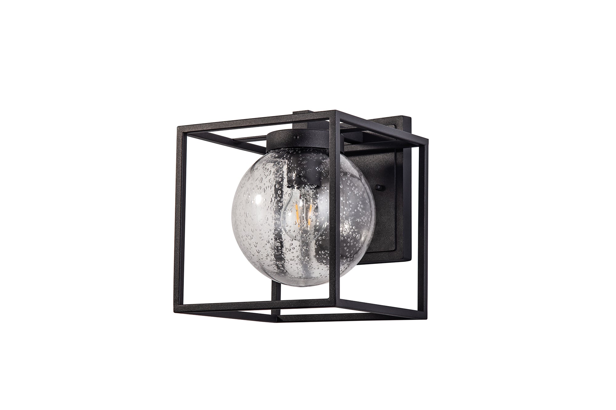 Arner Down Wall Lamp, 1 x E27, IP54, Anthracite/Clear Seeded Glass, 2yrs Warranty