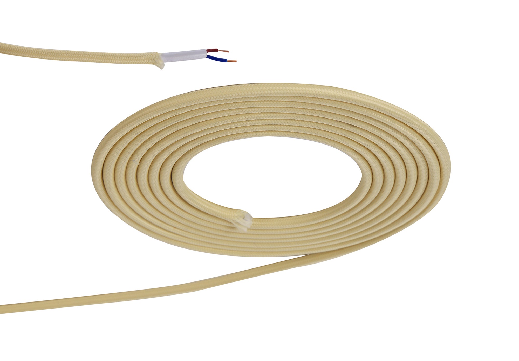 Arpeta 25m Roll Beige Braided 2 Core 0.75mm Cable VDE Approved