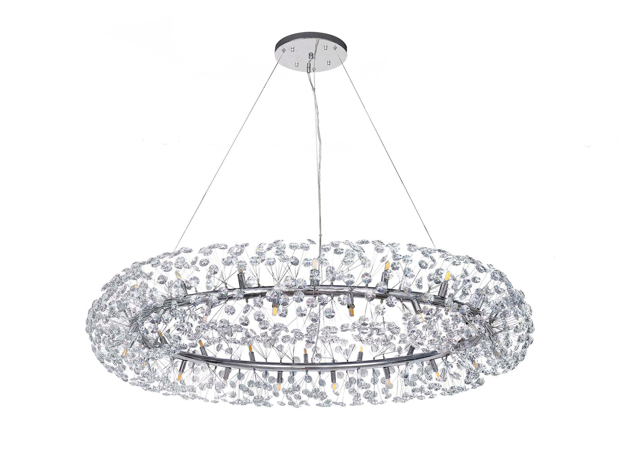 Chakkar Pendant 36 Light G9 Polished Chrome/Crystal, Item Weight: 19.4kg LO183843