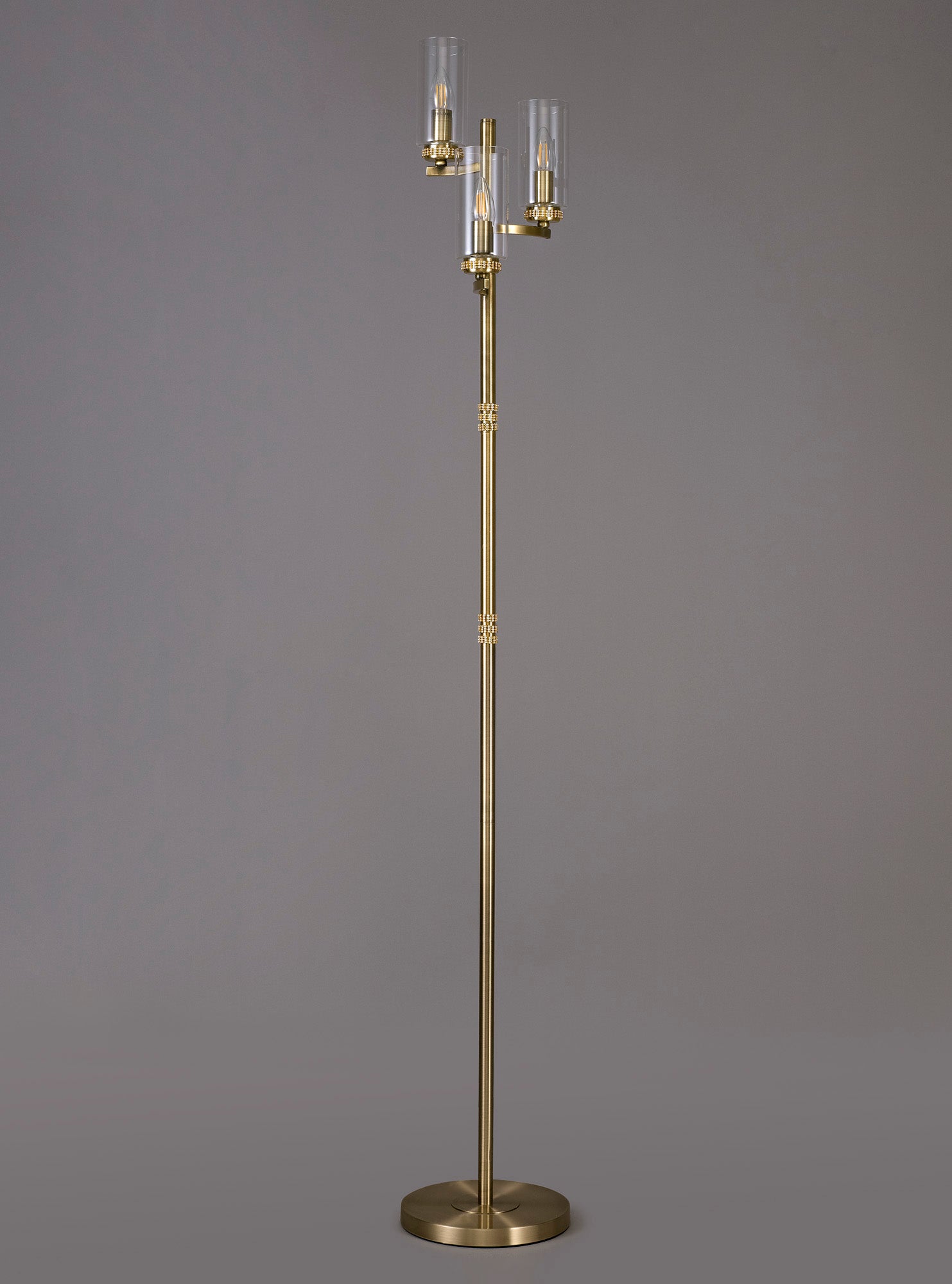Darlington Floor Lamp, 3 x E14, Antique Brass