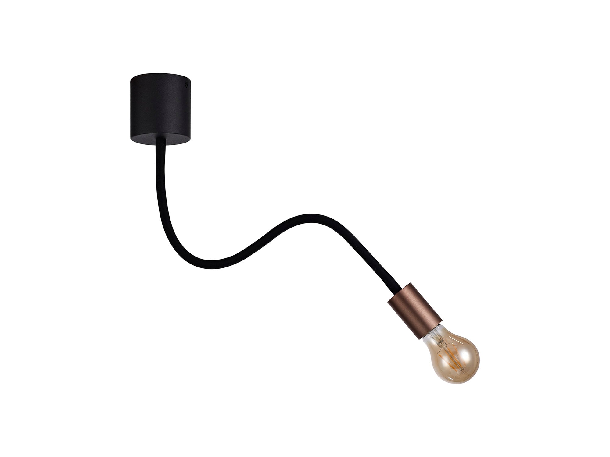 Lightologist Fini Flexible Ceiling 1 Light E27, Satin Black/Brushed Copper LO176433