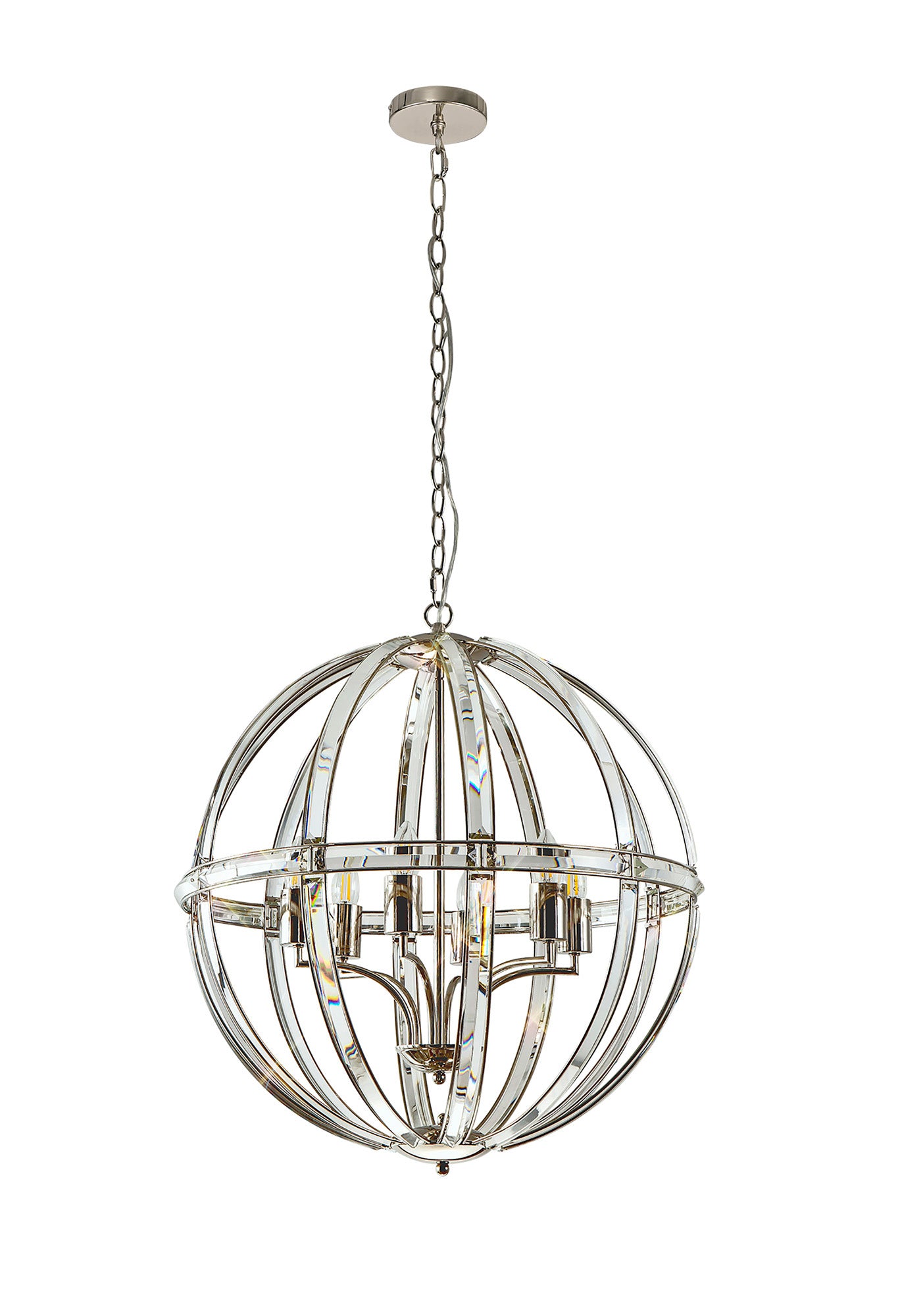 Lightologist Gol Large Round 6 Light Pendant Polished Nickel LO184253