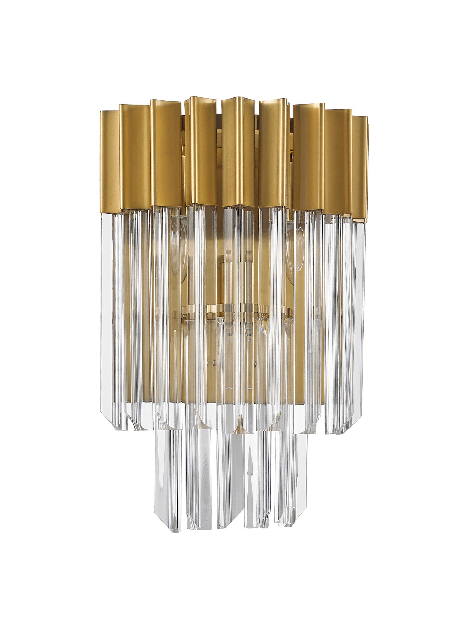 Knightsbridge Wall 3 Light E14, Brass/Clear Glass - LO173533