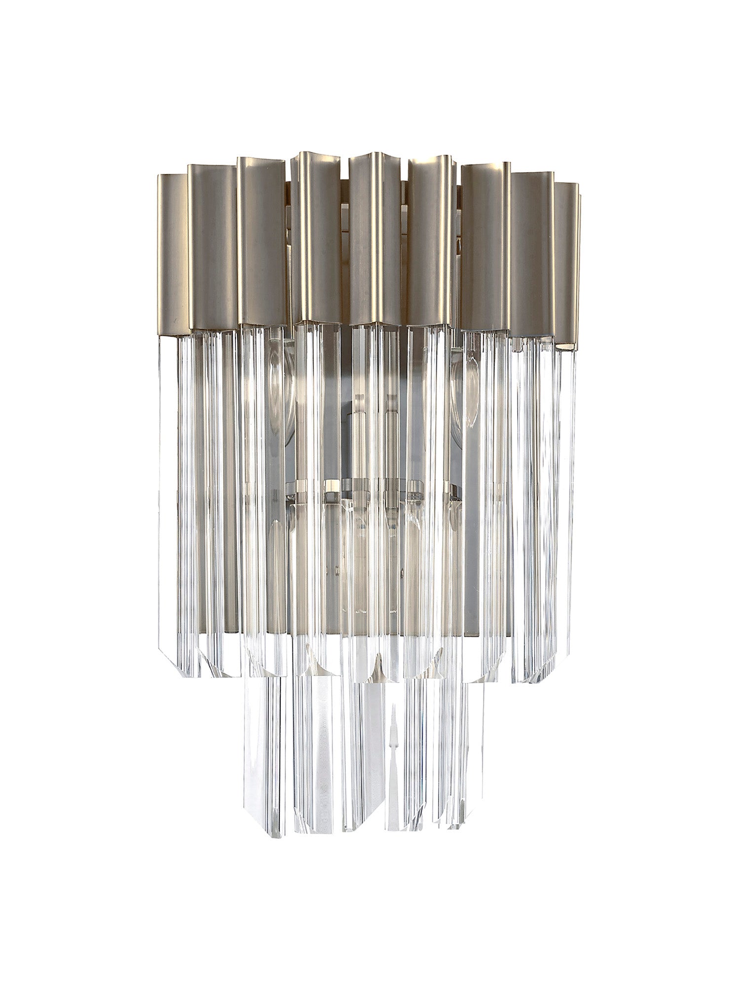 Knightsbridge Wall 3 Light E14, Polished Nickel/Clear Glass - LO182393