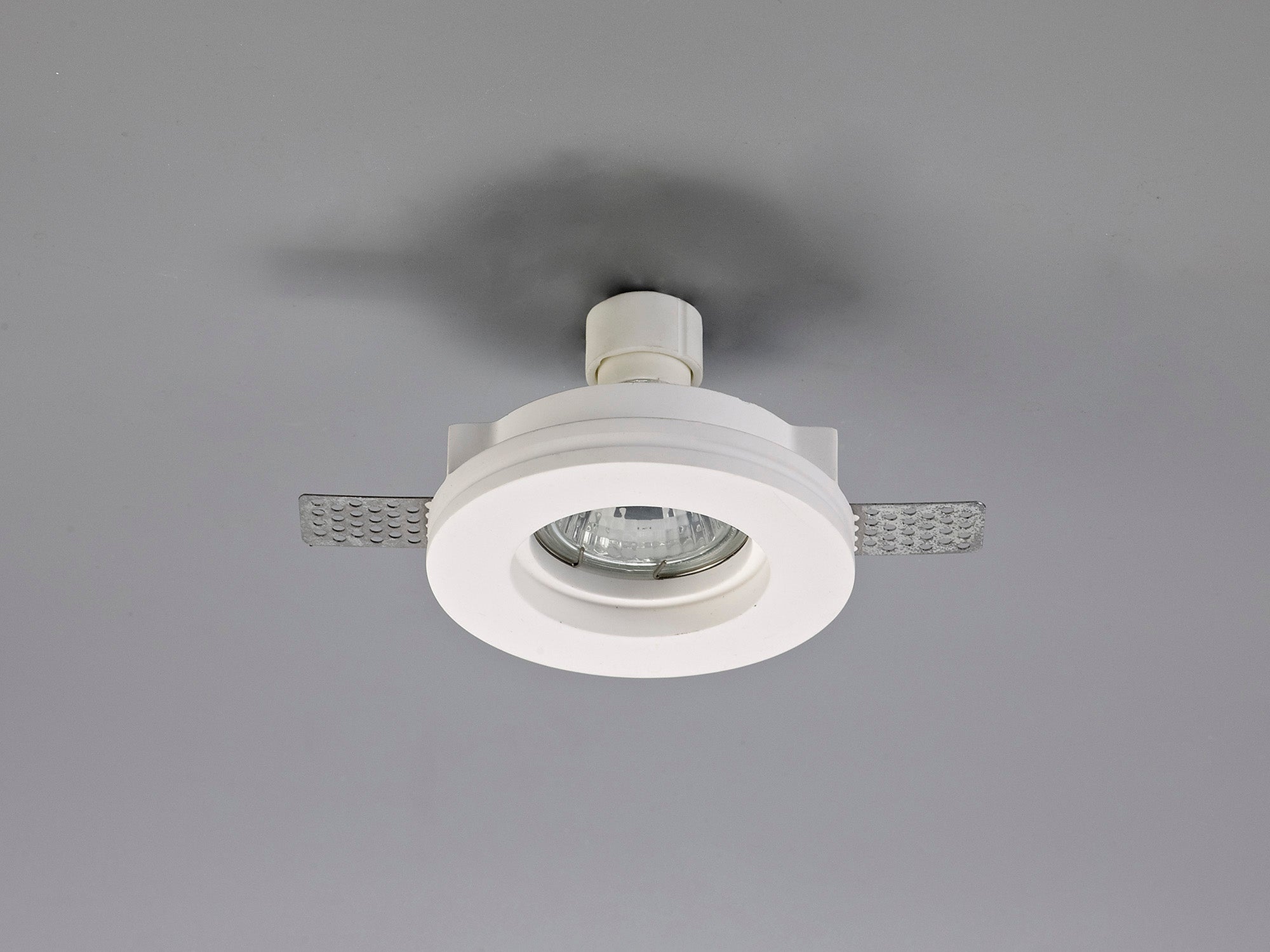 Plastin Round Stepped Recessed Spotlight, GU10, White Paintable Gypsum, Cut Out: D:103mm