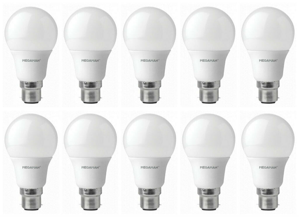 Lightologist 10 pack Classic LED B22 Bayonet Cap Lamps in Cool White by Megaman LO710465