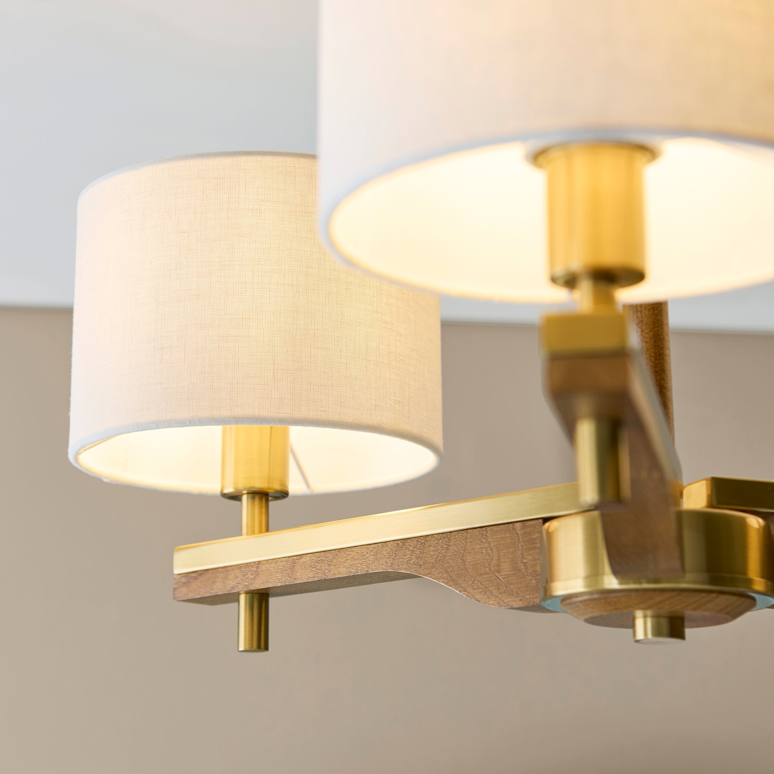 Heathcliff Lighting Collection – Brushed Brass & Ash Wood