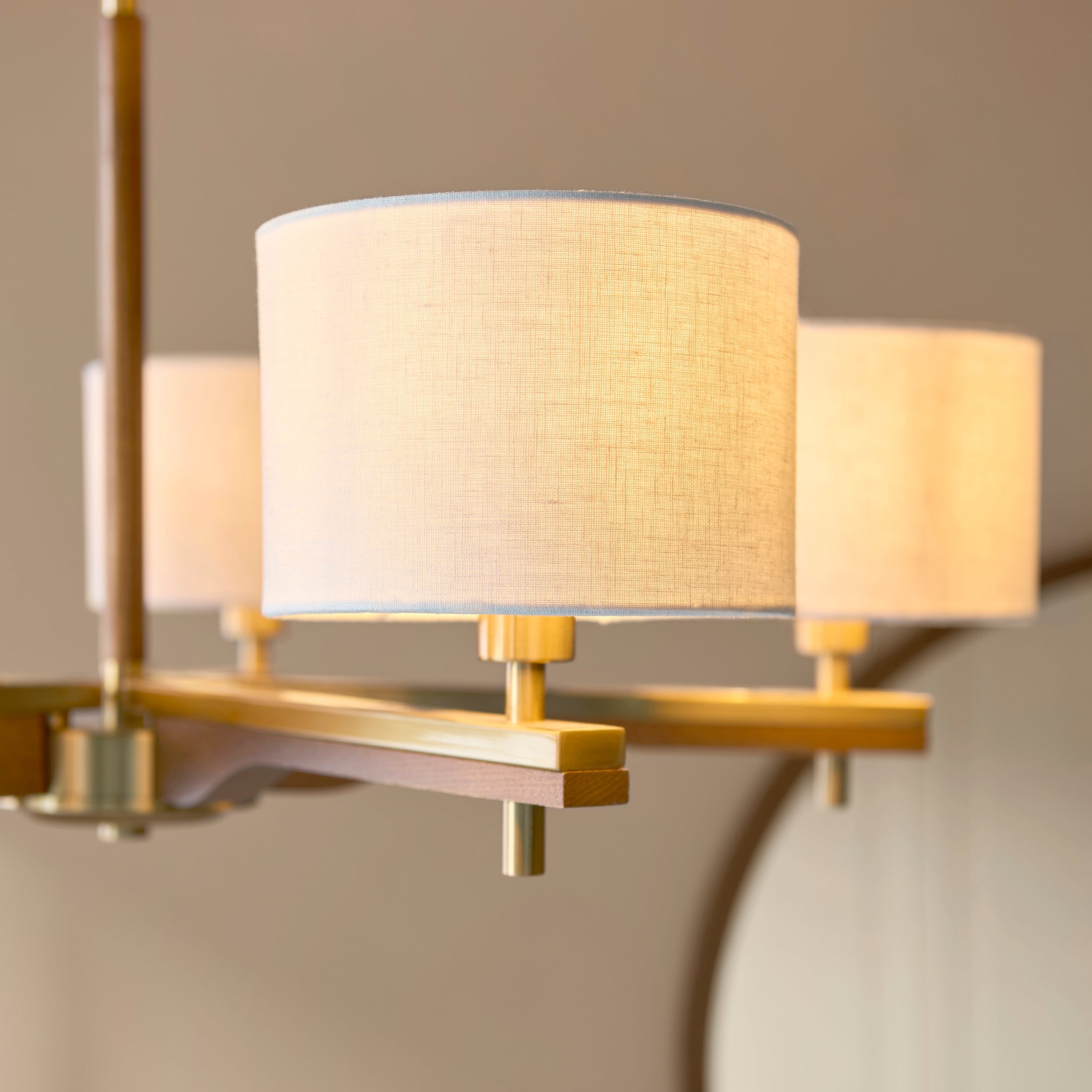 Heathcliff Lighting Collection – Brushed Brass & Ash Wood