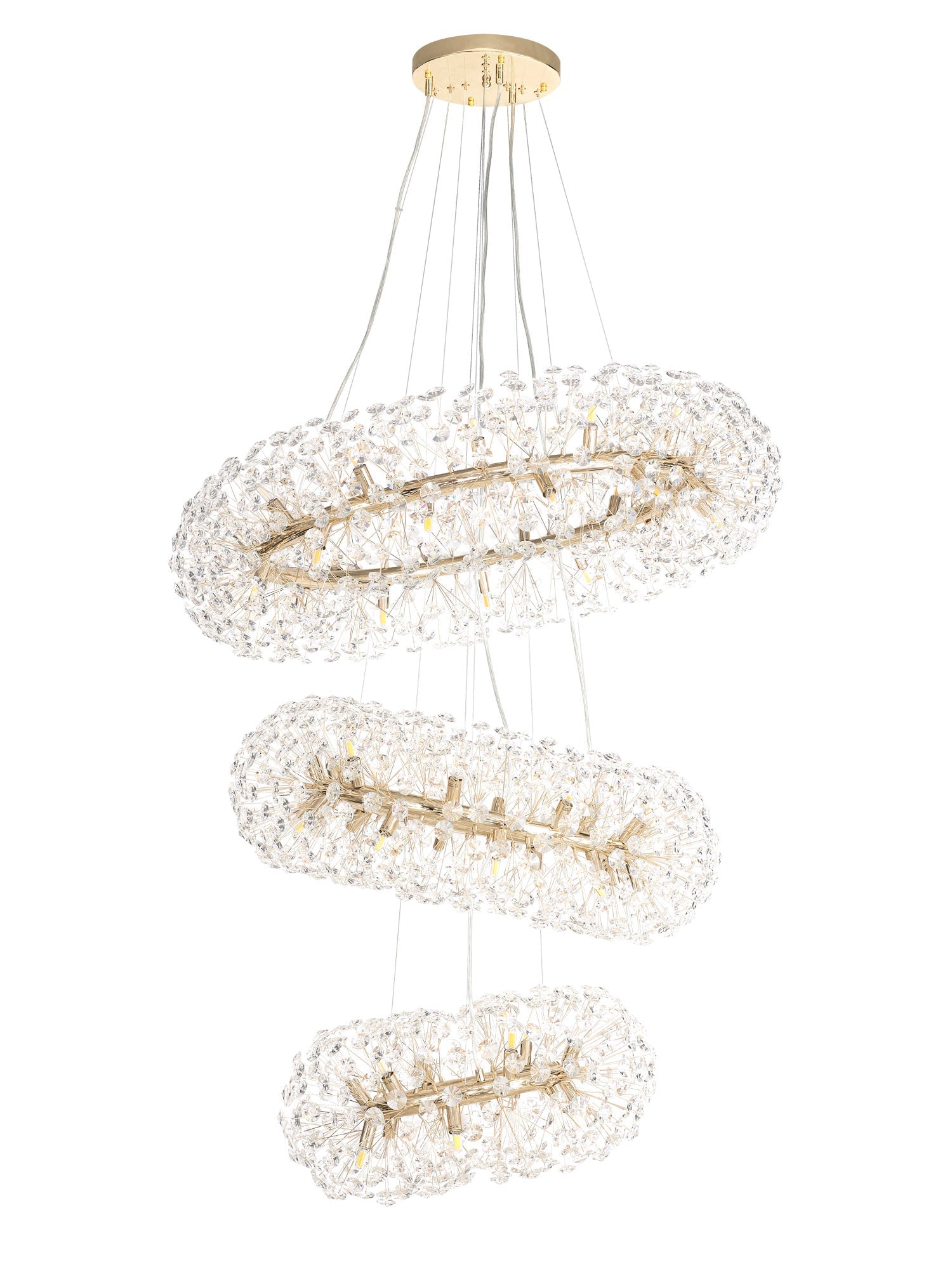 Chakkar french gold 3 tier pendant light chandelier