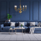 Searchlight Flemish 5 Light Solid Antique Brass Pendant 1019-5Ab in room