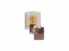 Lois Mocha & Amber Glass Single Switched Wall Lamp LO182673