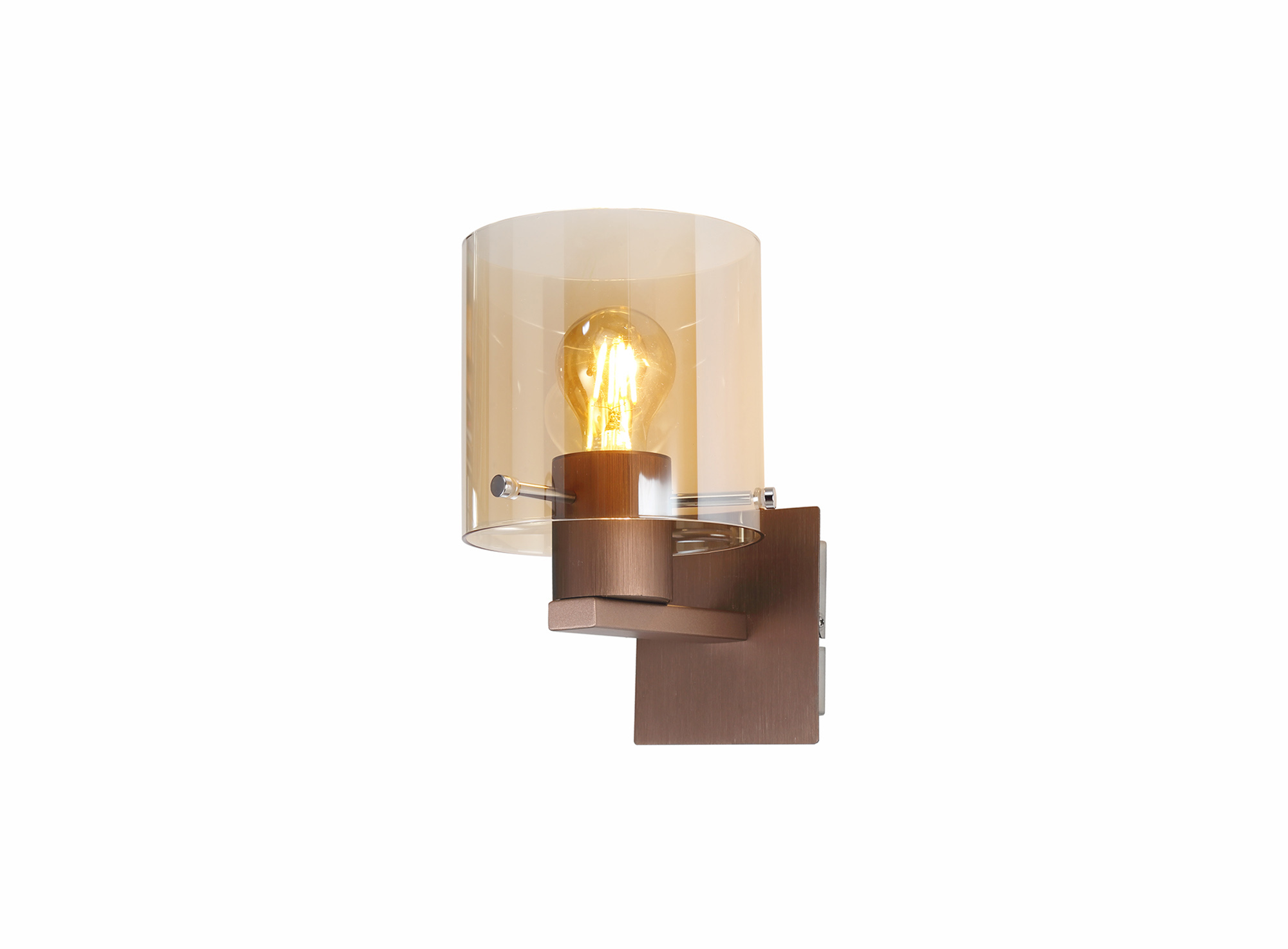Lois Mocha & Amber Glass Single Switched Wall Lamp LO182673
