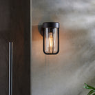 Lightologist Die-cast IP44 brushed bronze & clear glass E27 wall light WIN1392857