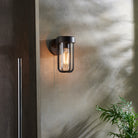 Lightologist Die-cast IP44 brushed bronze & clear glass E27 wall light WIN1392857