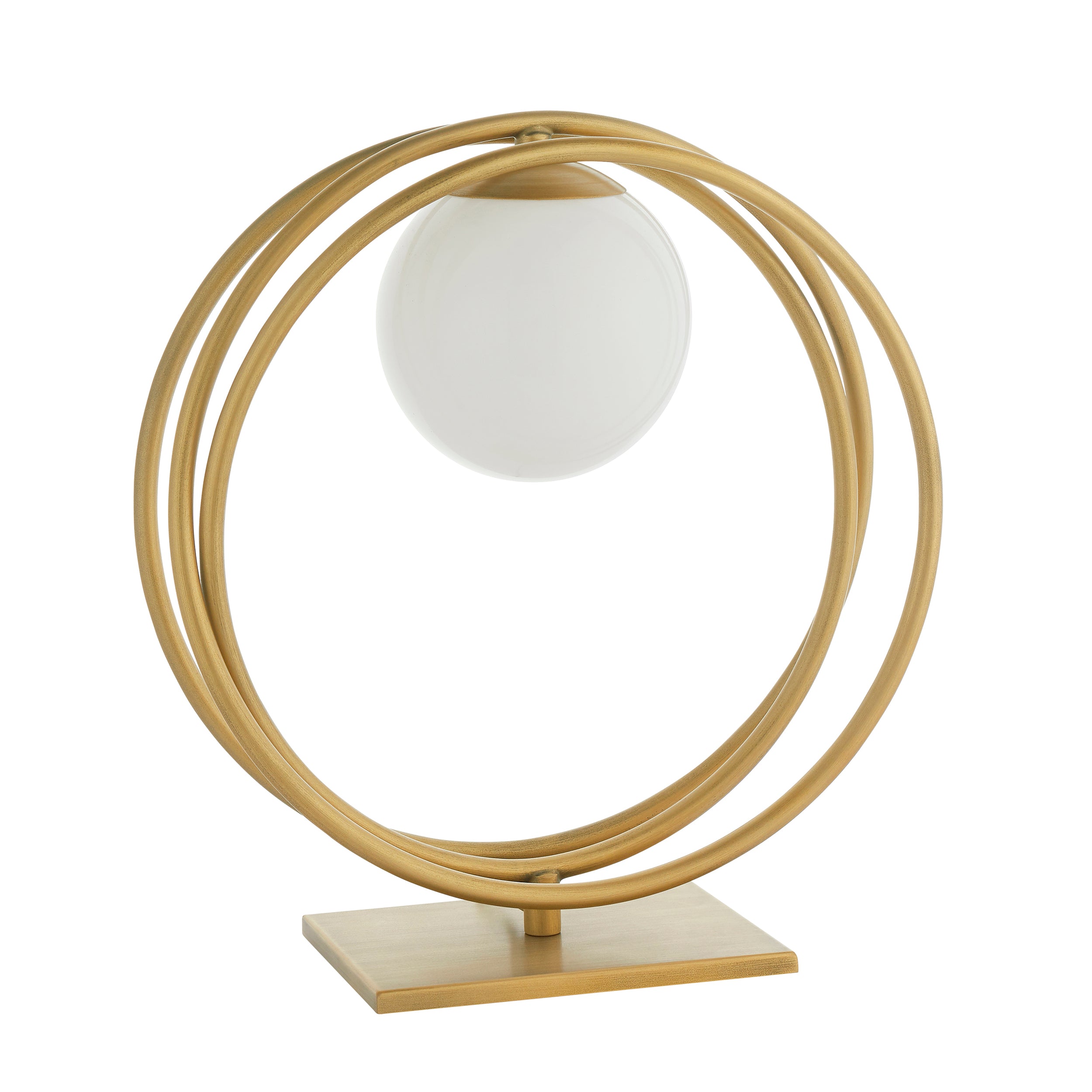 Lightologist Brushed gold paint & gloss opal glass Complete Table Light