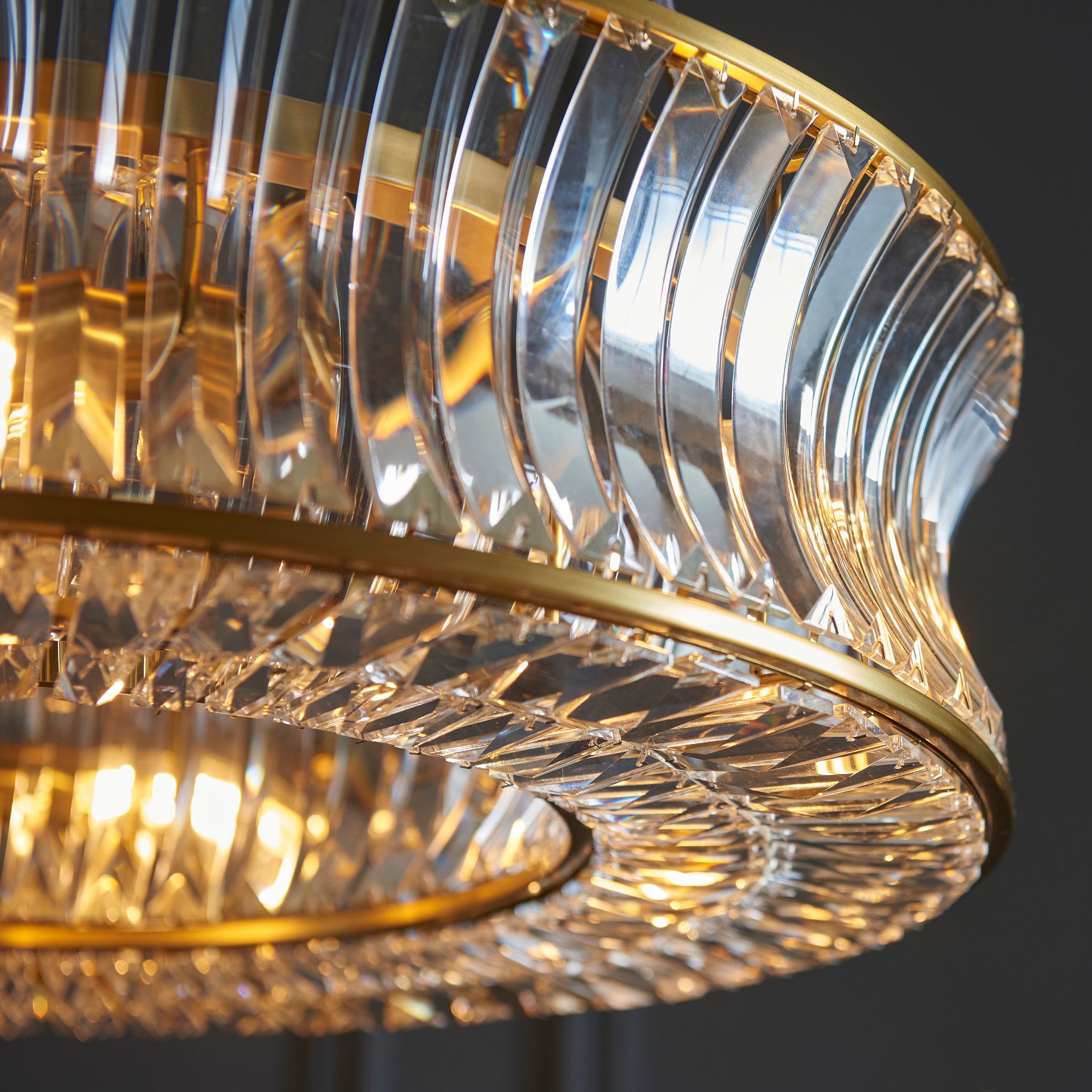 Lightologist Bracebridge Warm brass plate with crystal and clear glass Single Pendant Light