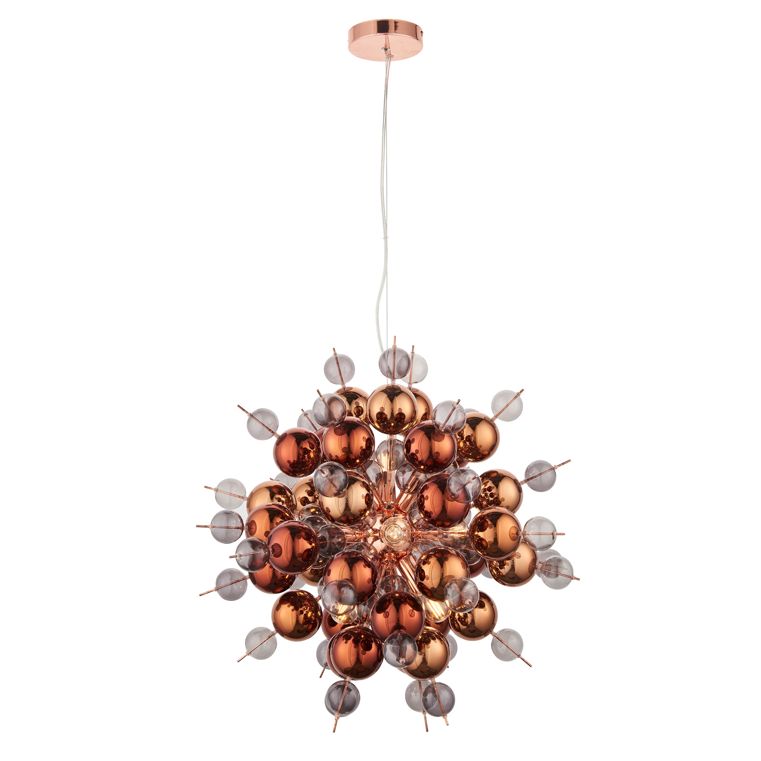 Lightologist Copper plate with copper mirror & tinted glass Multi arm lamp Pendant Light