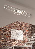 Trio IRVINE LED Ceiling Light in matt nickel, 1-light source with Remote control 620010407 room set