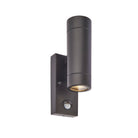 Saxby Lighting Palin PIR 2lt Wall IP44 - Matt Black 75433