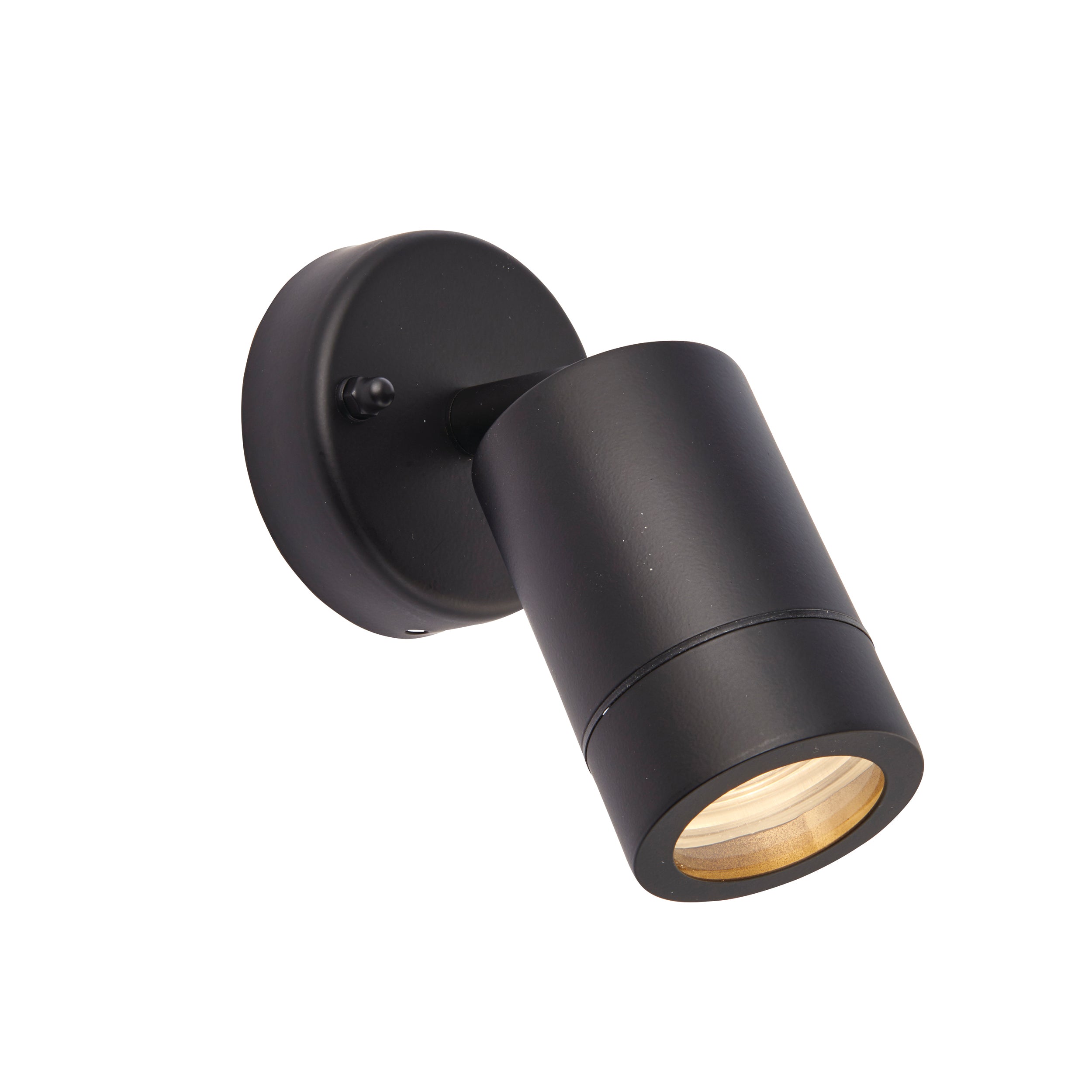Saxby Lighting Palin 1lt Wall Spot IP44 - Matt Black 75436