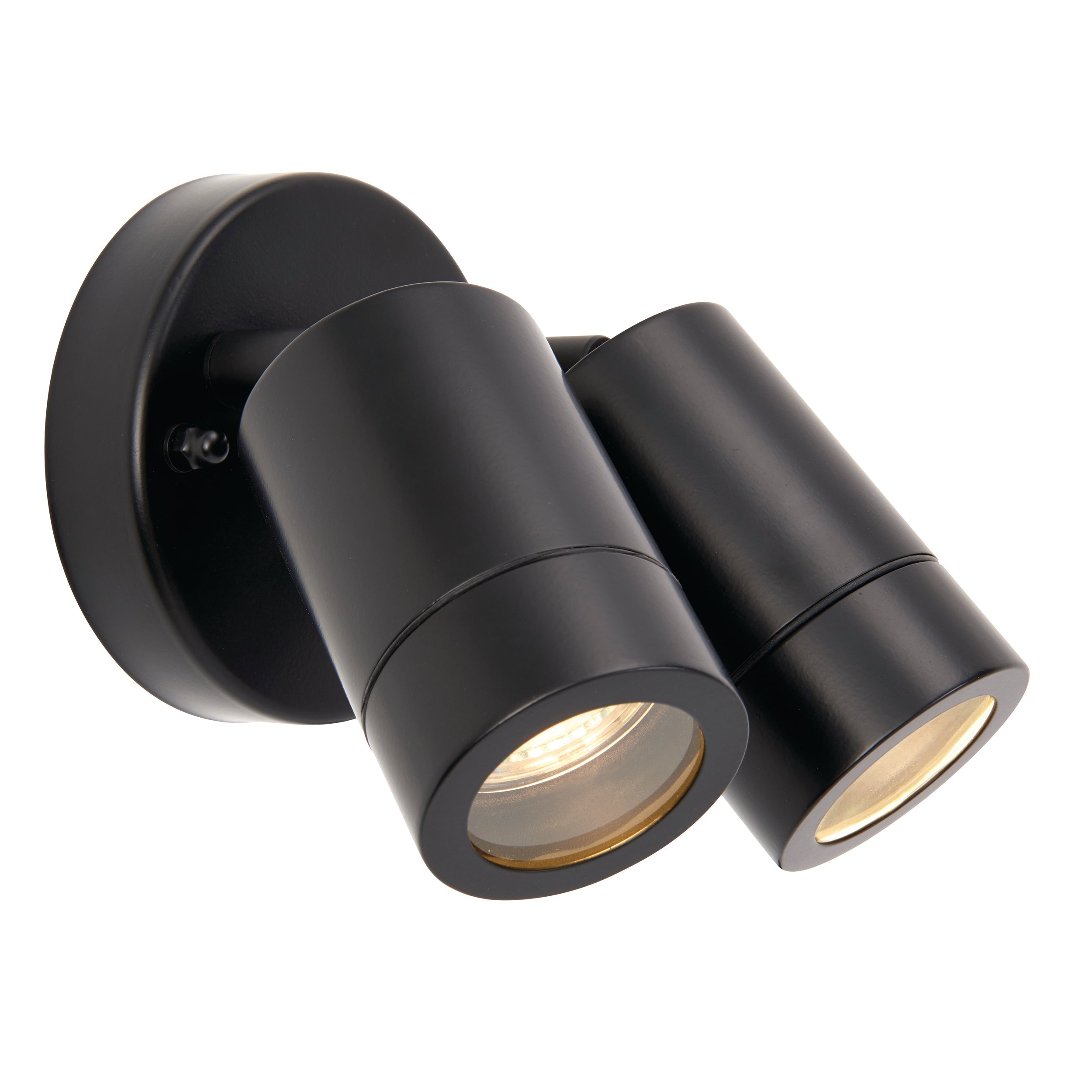 Saxby Lighting Palin 2lt Wall Spot IP44 - Matt Black 75437