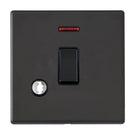 Hamilton Hartland G2 Matt Black 1g 20A Double Pole Switch with Cord Outlet +Neon+CO BL/BL 7G2MBDPNCBL-B