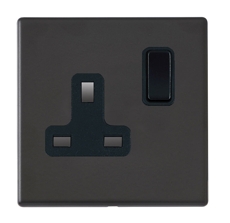 Hamilton Hartland G2 Matt Black 1g 13A DP Switched Socket BL/BL 7G2MBSS1BL-B