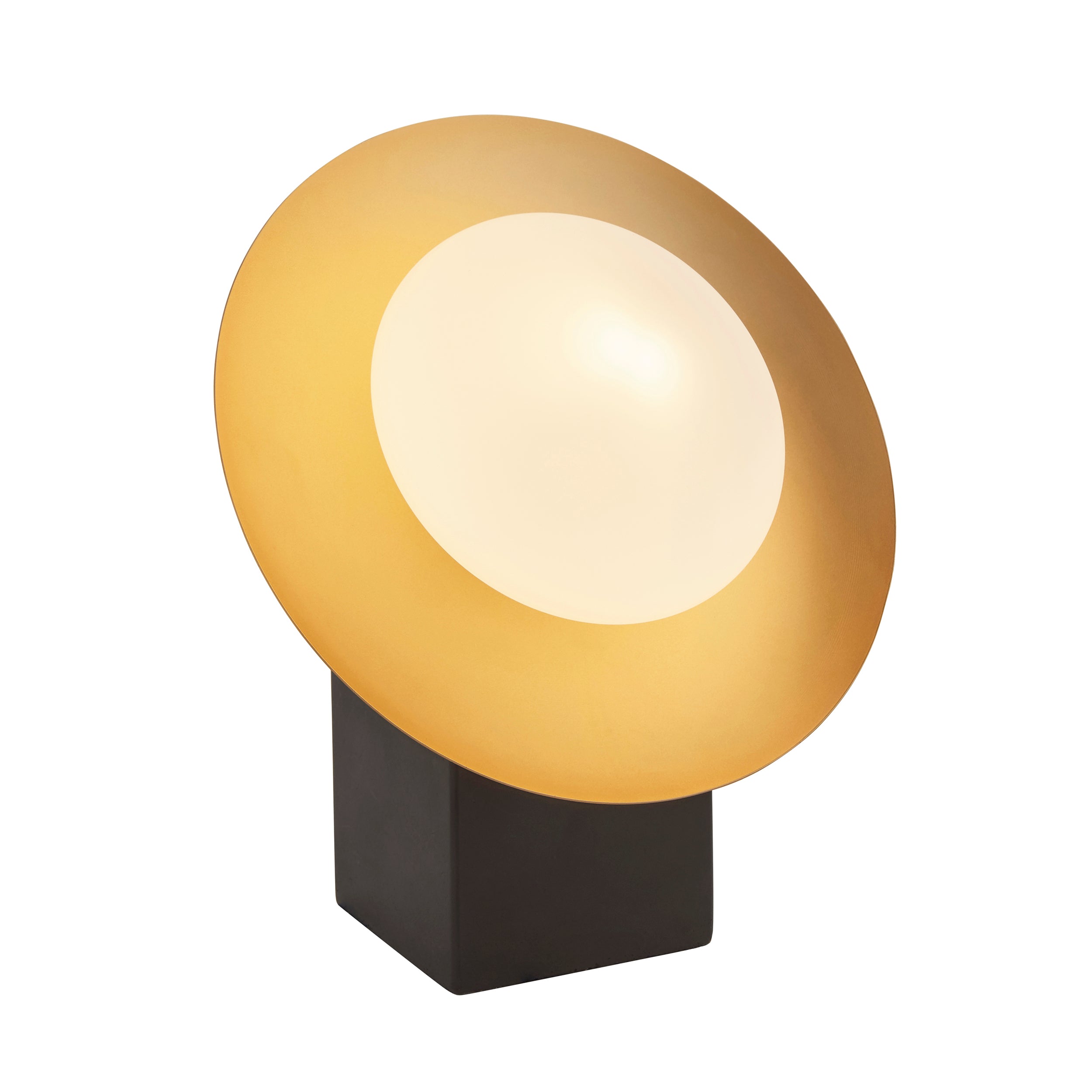 Lightologist Gold & dark bronze finish with opal glass Complete Table Light
