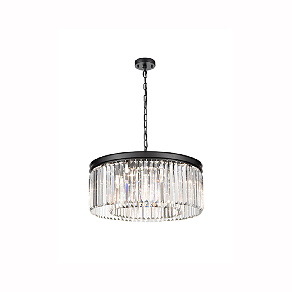 Franklite Perdita 8 light Pendant finished black with a circle of crystal drops each side of the lamps FL2413-8&nbsp;