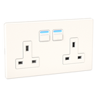 Lightwave Smart Socket 2 Gang White Metal LP42WH