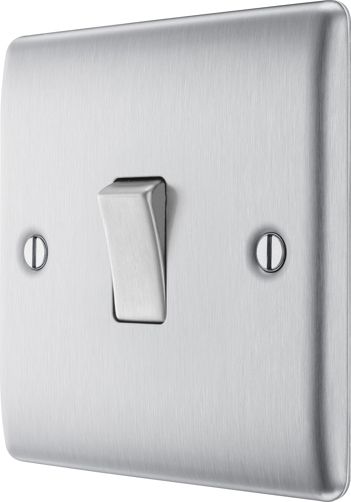 BG Nexus Metal Brushed Steel Light Switch 1G 2W NBS12