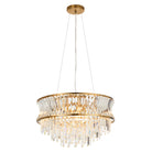 Lightologist Bracebridge Brushed warm brass 9 light pendant with concave clear glass