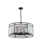 Lightologist Balmoral Pendant & Semi-Flush Convertible Ceiling Satin Black / Clear LO191083