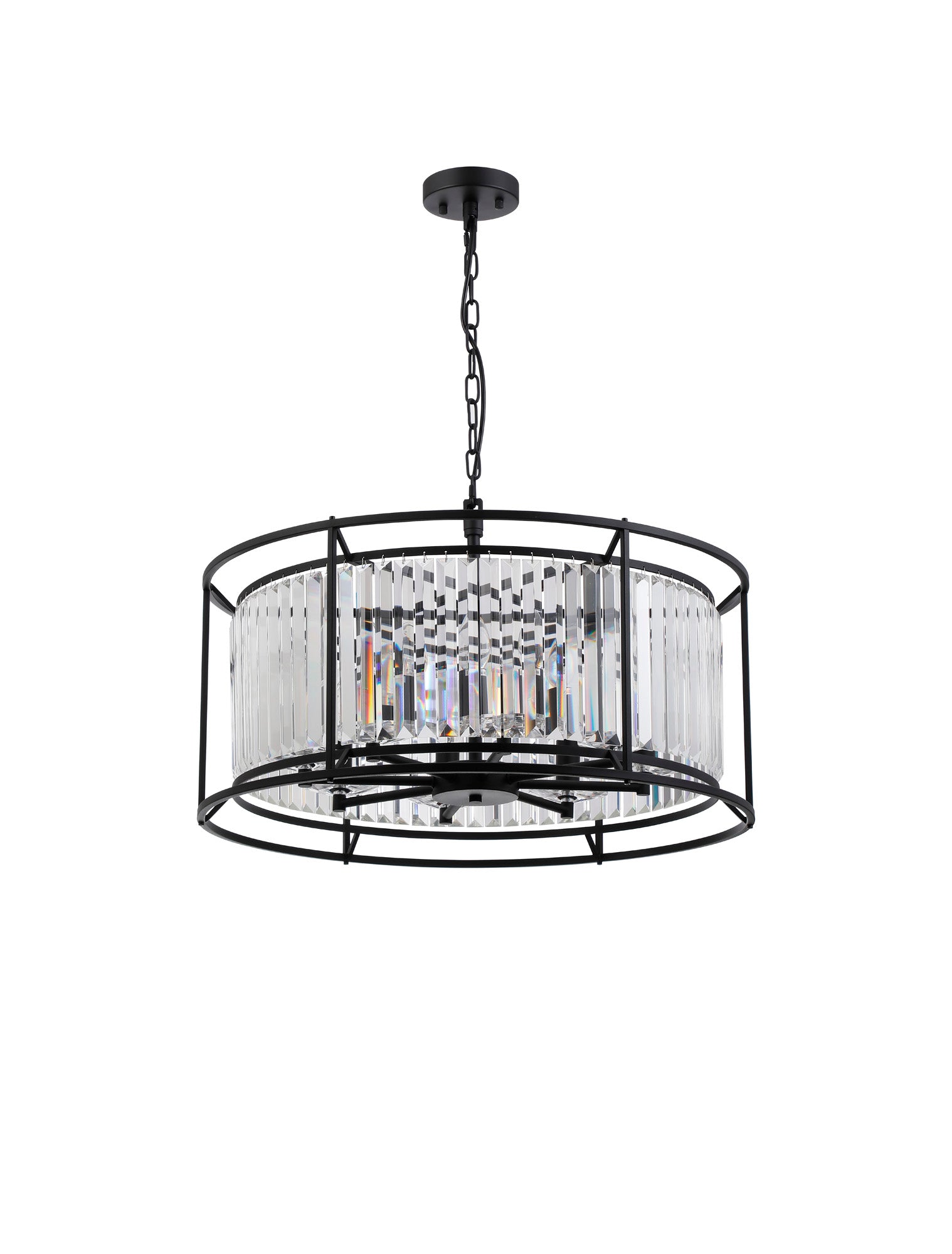 Lightologist Balmoral Pendant & Semi-Flush Convertible Ceiling Satin Black / Clear LO191083