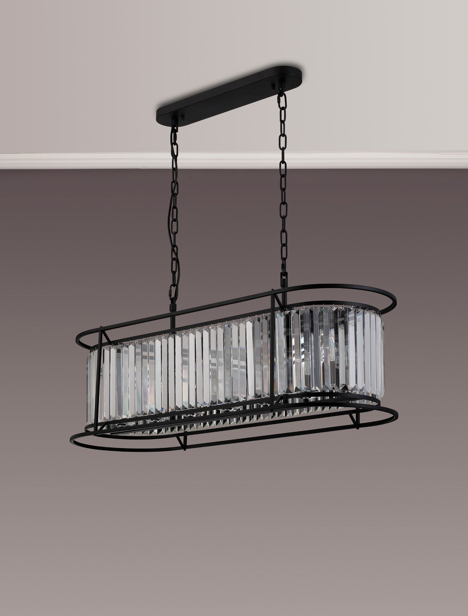 Lightologist Balmoral Oval Pendant Light Satin Black / Clear LO191103